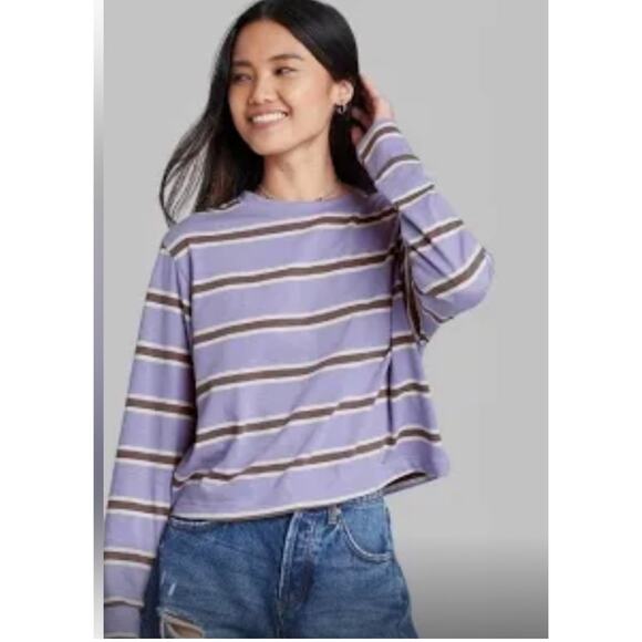 Wild Fable Cropped Striped Tee - Picture 1 of 8